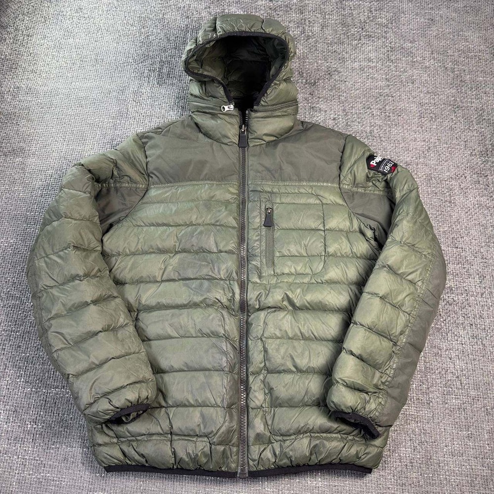 Pajar Canada Puffer Jacket Mens L Olive Green Hooded Down Insulated Coat